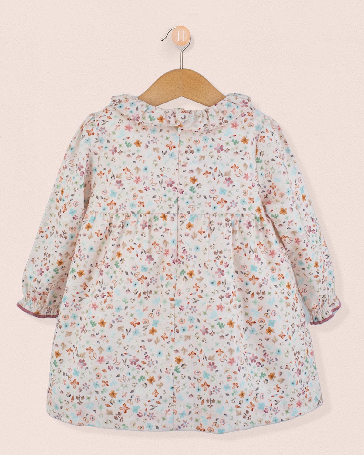 Rose Pink Falling Leaves A-Line Dress